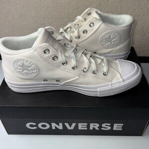 Converse CTAS Malden Street Mid Top Vintage White Sneakers Mens 11.5 Womens 13.5